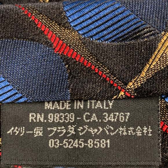 PRADA Black Multi-Color Abstract Silk Jacquard Tie - Picture 5 of 6
